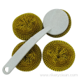 Gold Plated PET Cleaning Scourer with Handle